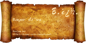 Bayer Éva névjegykártya